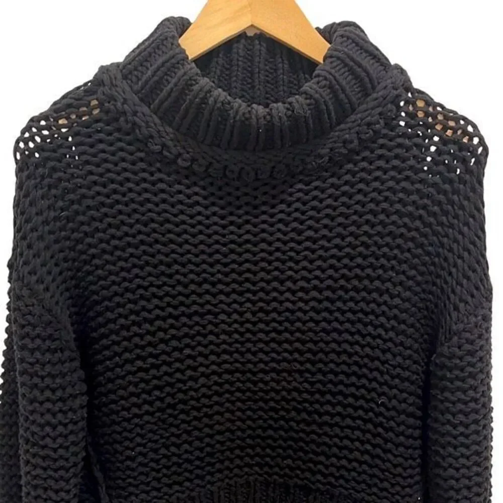 Free People Womens Open Chunky Knit‎ My Only Sunshine Sweater Black Size XS